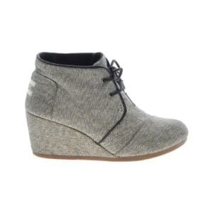 Toms Black and Gray Wedge Ankle Shoes